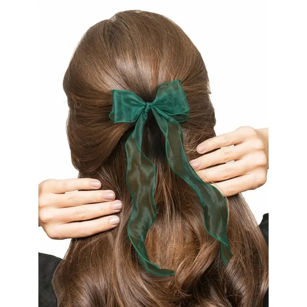 Tulle Ribbon Hair Bow Barrette